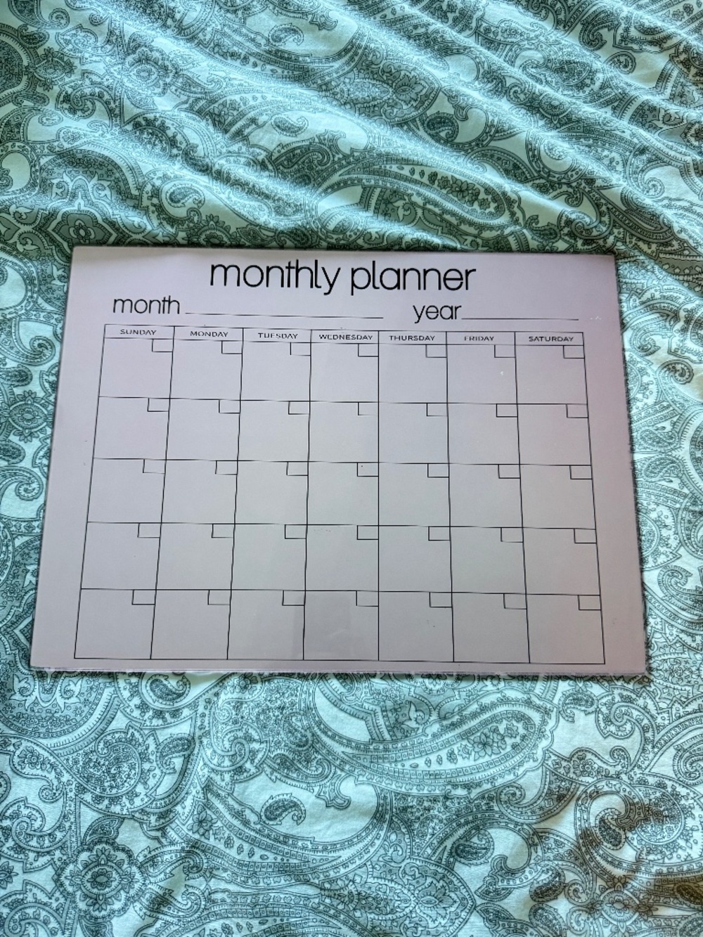 Glass Monthly Planner